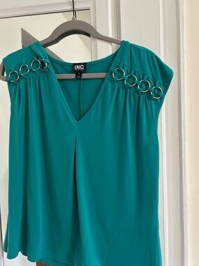 I.N.C. International Concepts V-Neck Blouse Size M
